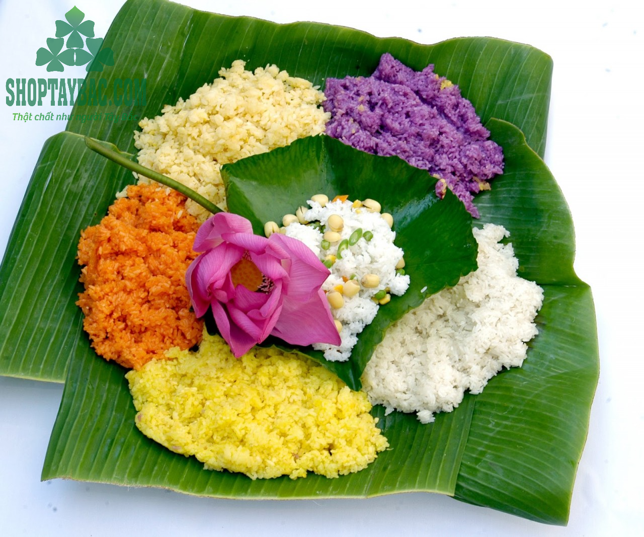 Cách làm xôi ngũ sắc từ lá cây rừng
